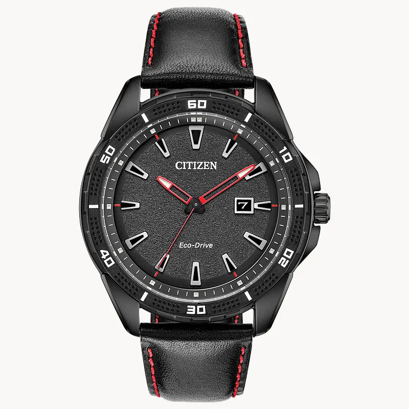 Black and red citizen watch hotsell